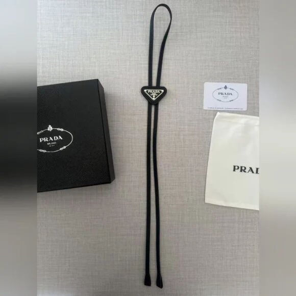 Prada Saffiano Leather Bolo Tie Unisex